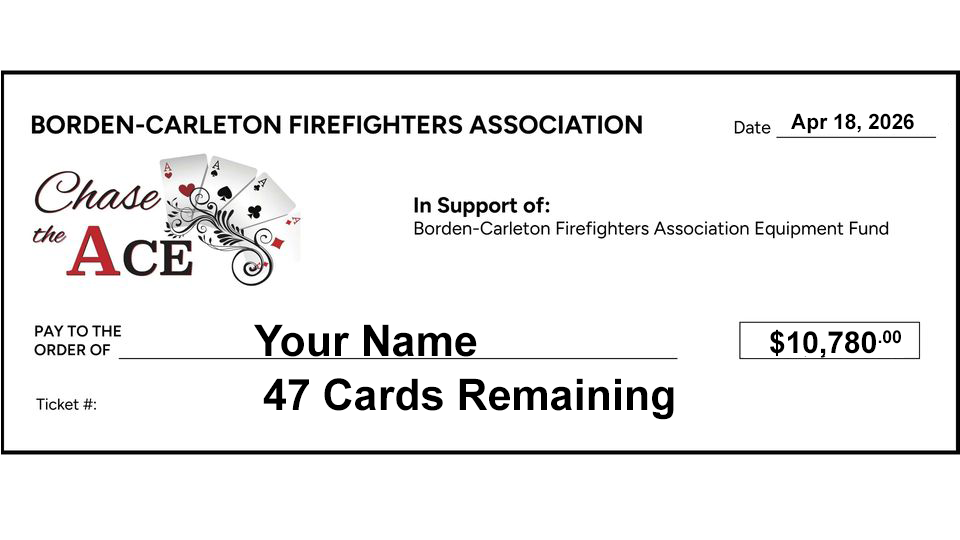 Borden Carleton Fire Department Chase the Ace