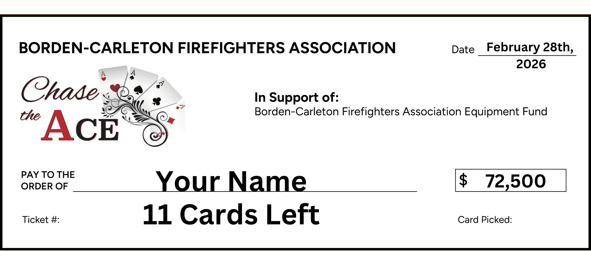 Borden Carleton Fire Department Chase the Ace