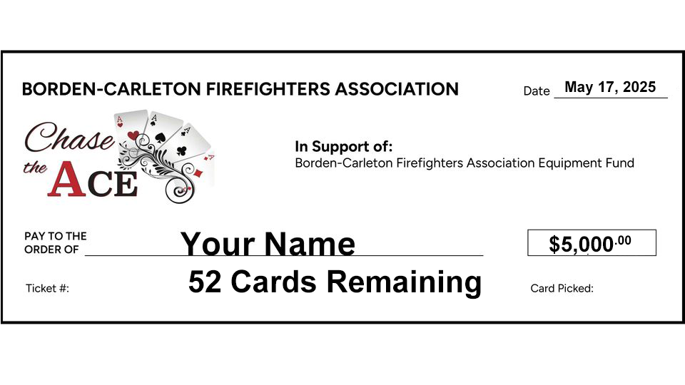 Borden Carleton Fire Department Chase the Ace